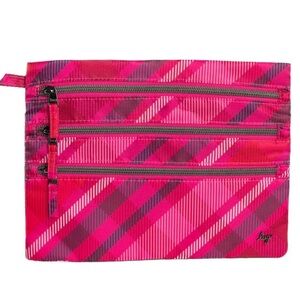 LUG Kickline Triple Zip Storage Pouch Triple-Zip Pouch 10x7.5” Travel Organizer